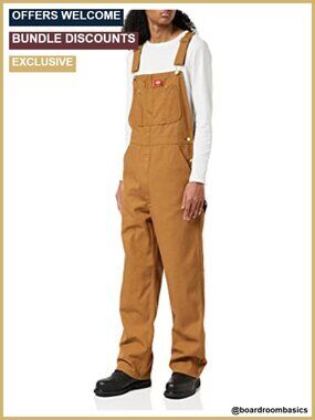 Men's Cotton Work Utility Bib Overalls with Stain-Release, Classic Straight Fit